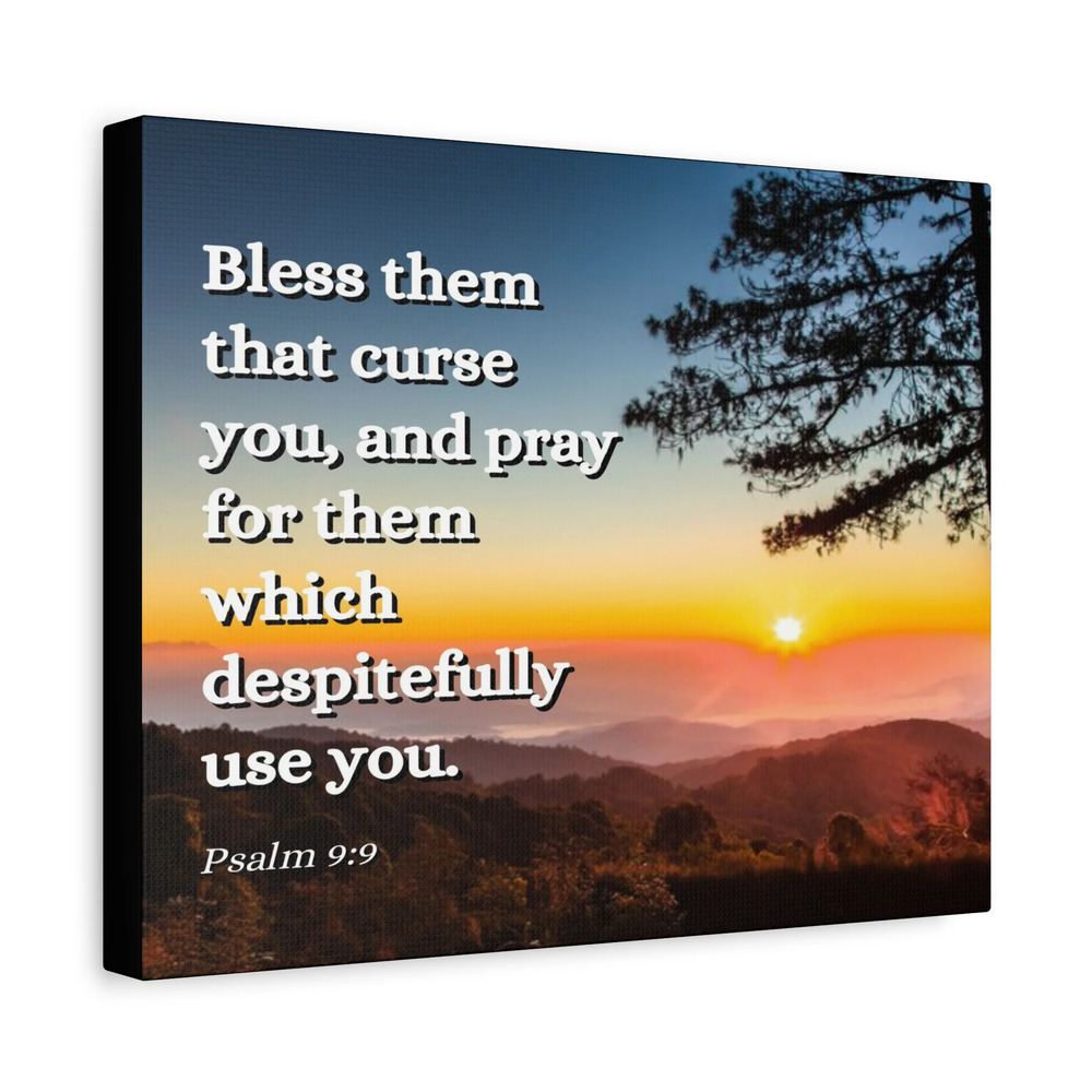 Scripture Canvas Times Of Trouble Psalm 9:9 Christian Wall Art Bible Verse